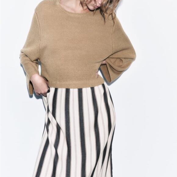 ZARA STRIPED COMBINATION KNIT DRESS - Picture 3 of 8